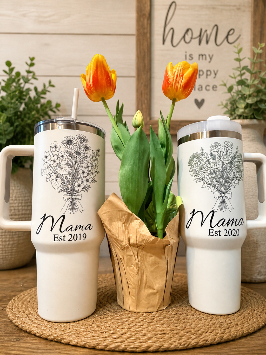Custom Mother’s Day bouquet tumblers